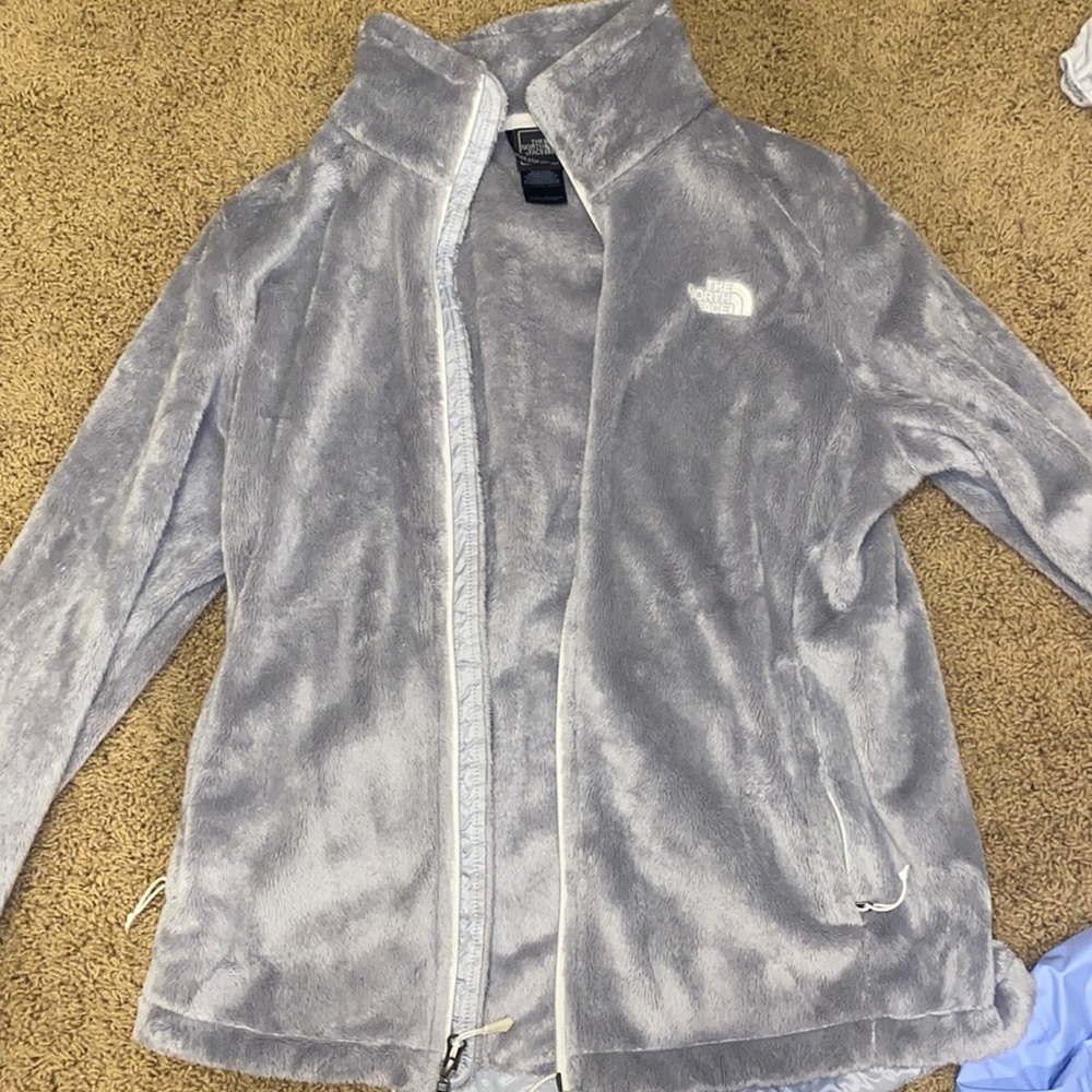 grey north face jacket